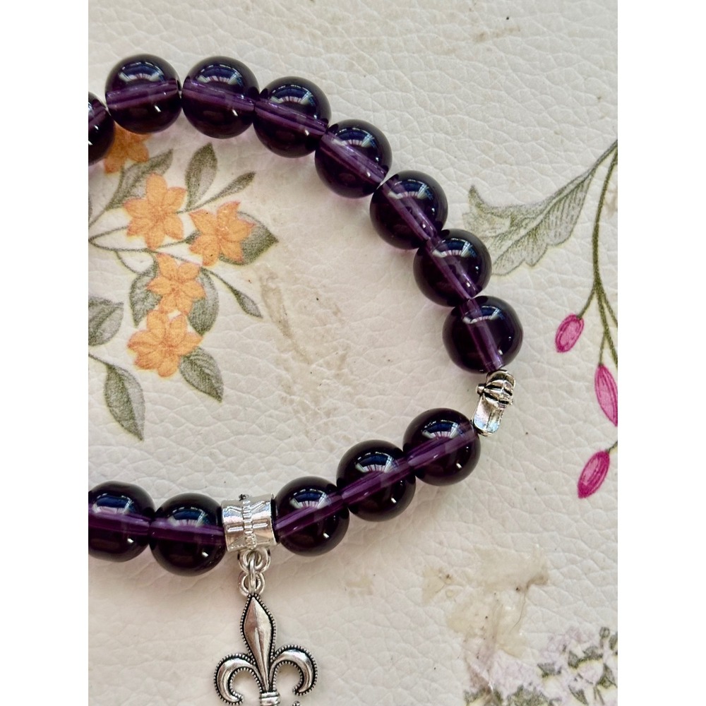 Bracelet Silver Fleur-de-lis Charm French